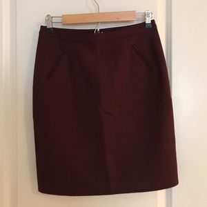 Loft Burgundy Pencil Skirt